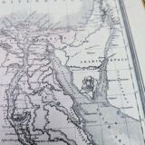 Ancient Egypt, original map printed in 1852.