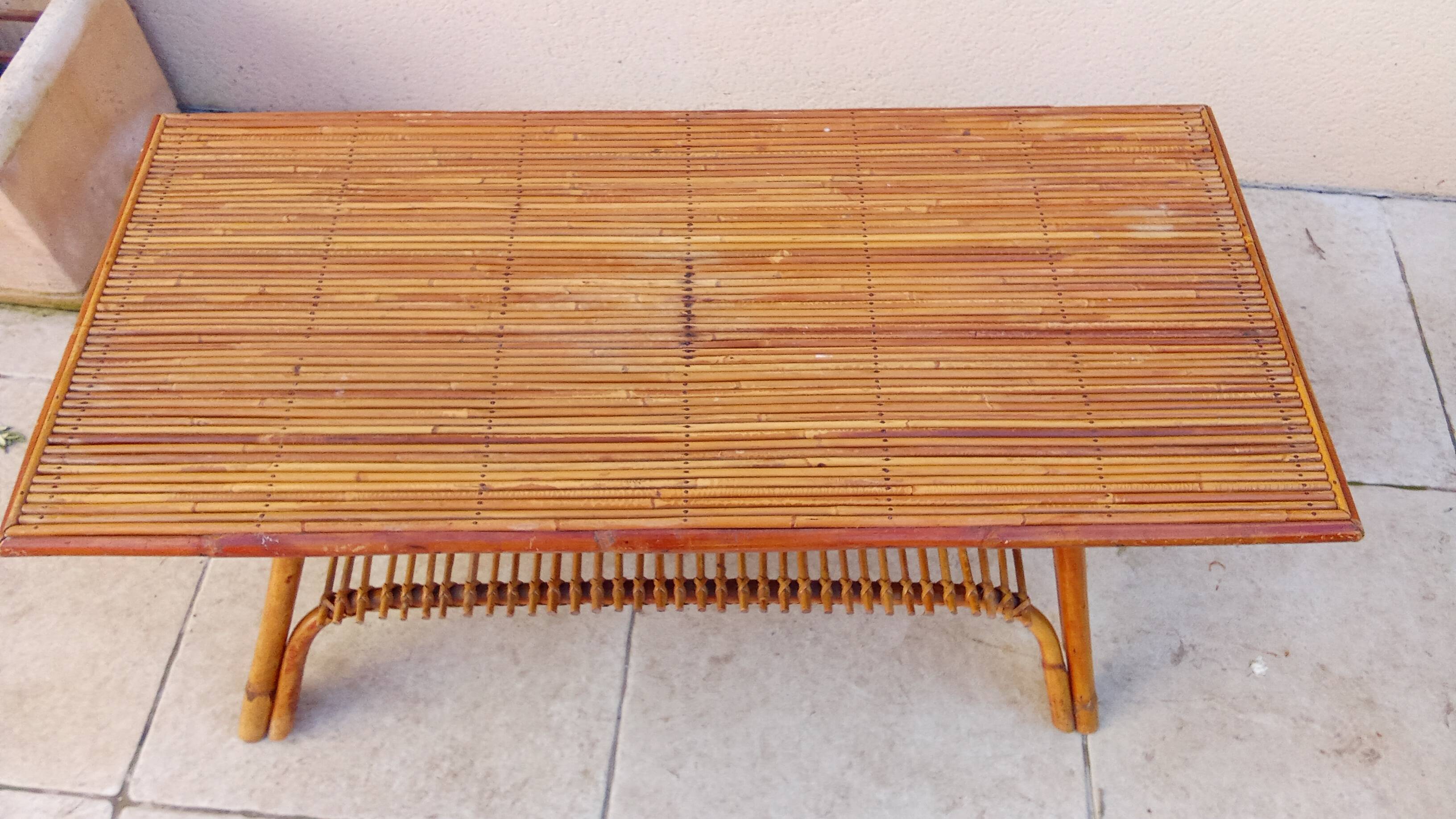 Vintage rattan coffee table