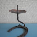antique horseshoe candlestick brutalist candle holder horseshoe candlestick
