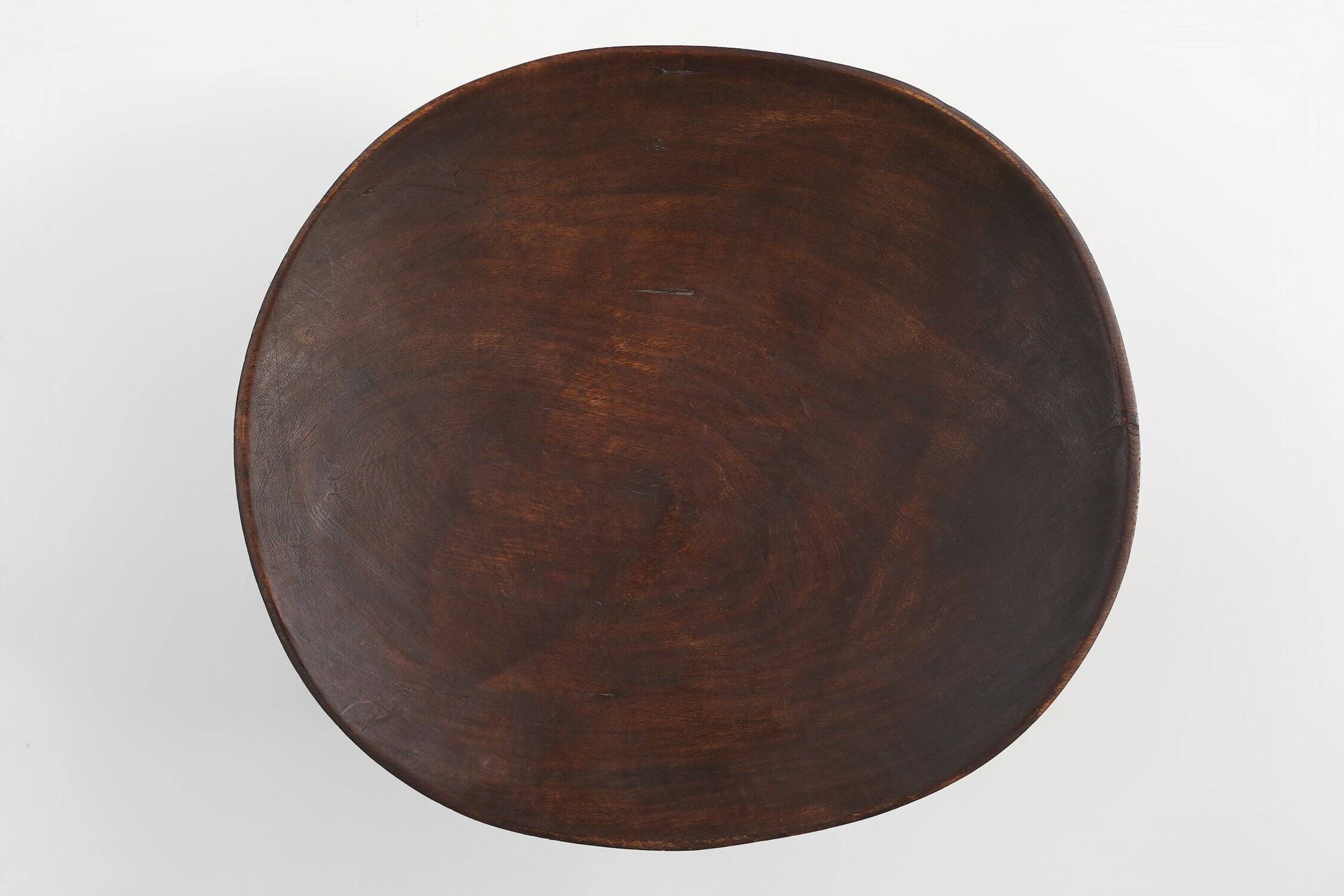 Large African Tree Trunk Bowl in Oak, 1950s