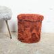 Vintage fluffy storage pouffe