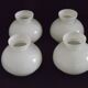 French vintage set of 4 white opaline glass lantern-style replacement shades.