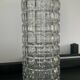 Vintage embossed cylindrical glass vase