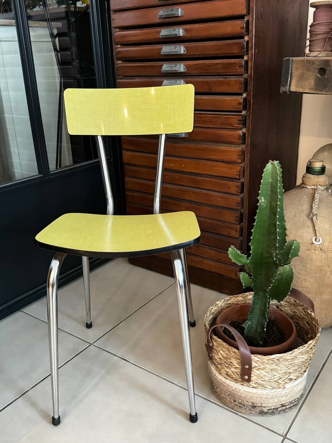 Vintage Yellow Formica Chair