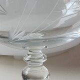 Set of 5 finely cut crystal ice / fruit cups with 2 frosted wheat cob patterns