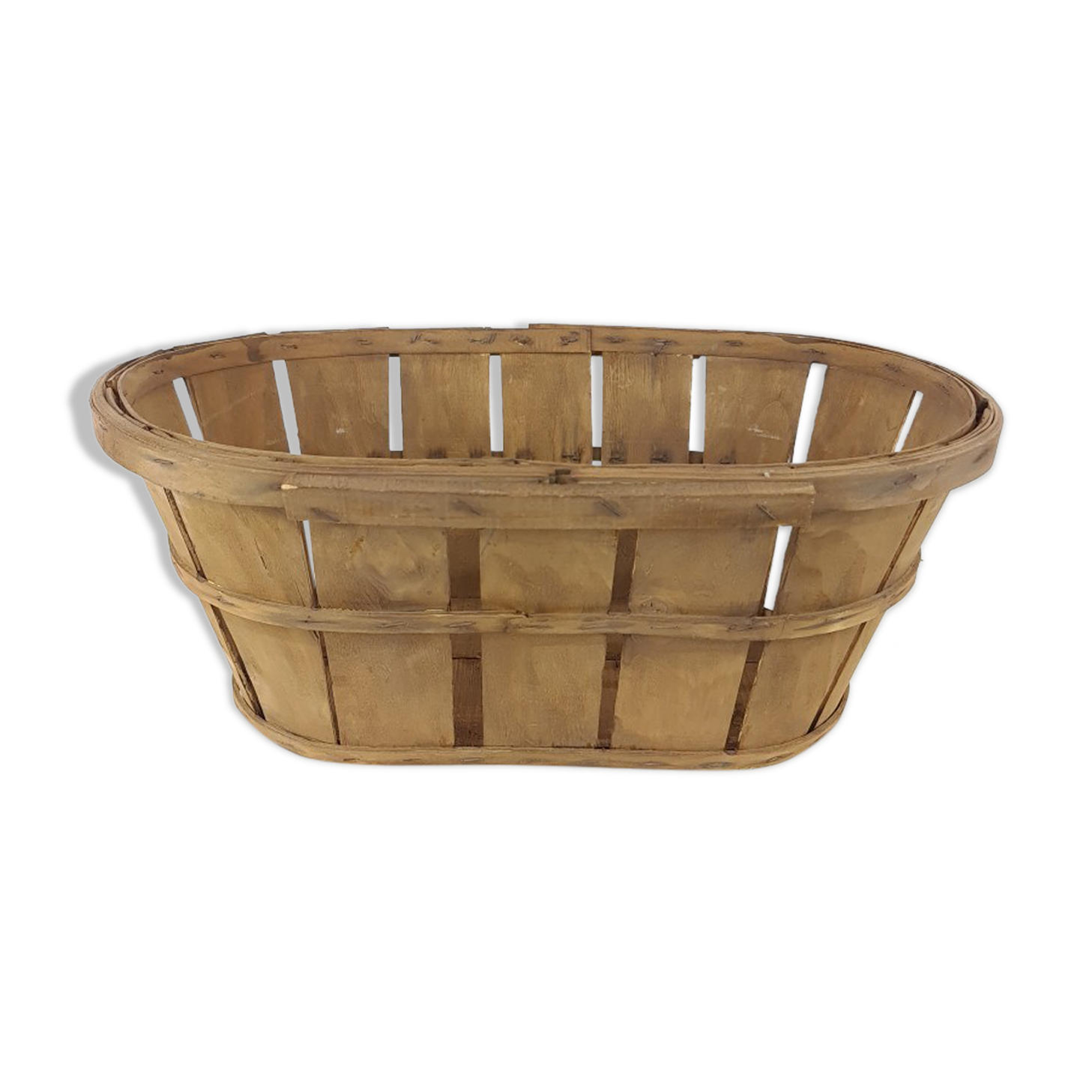 Old brocante wooden grape basket
