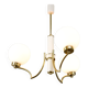 Mid-century Italian Brass and Opaline Chandelier