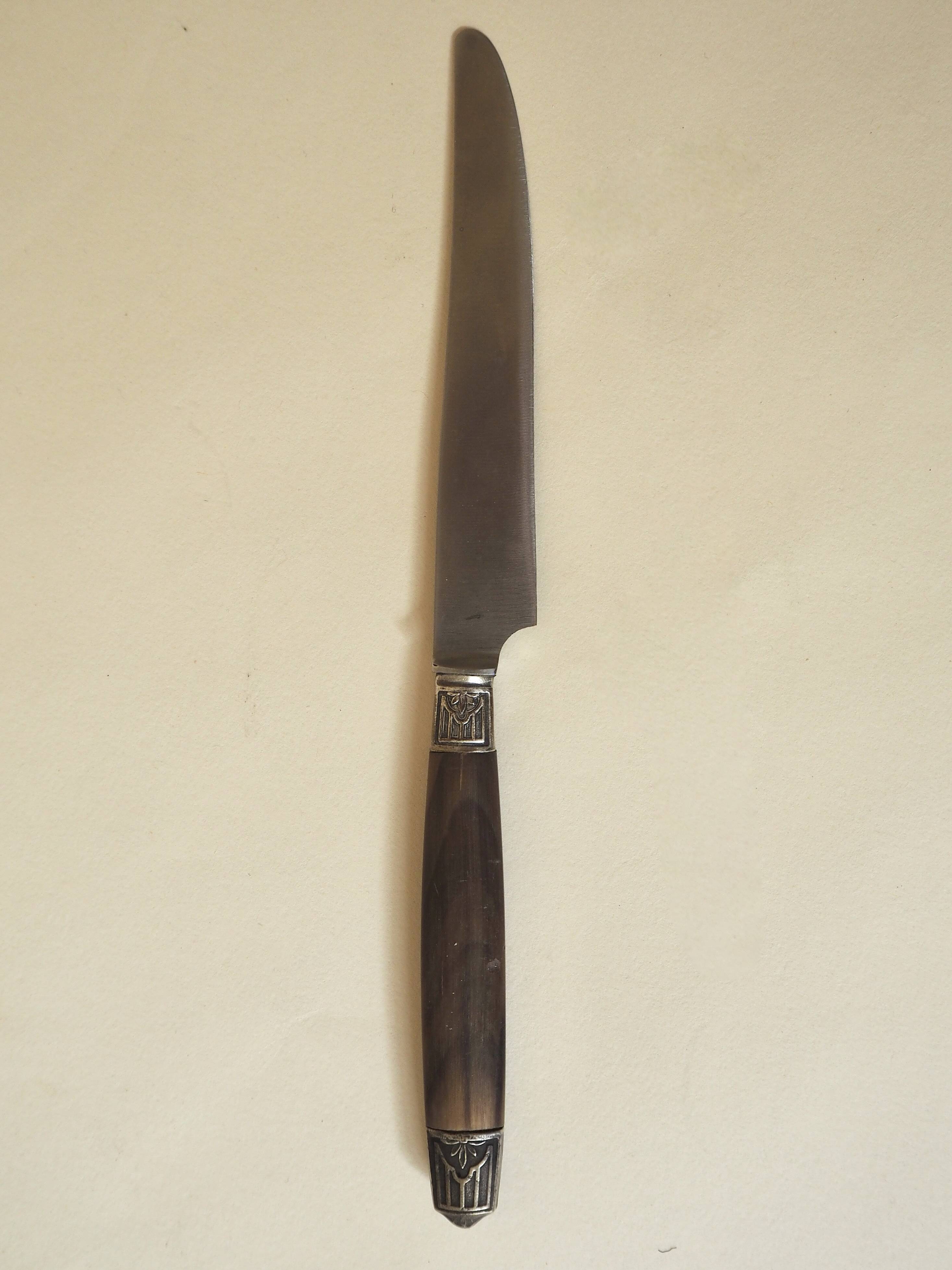 Set of 12 dessert knives As de Trèfle in their box