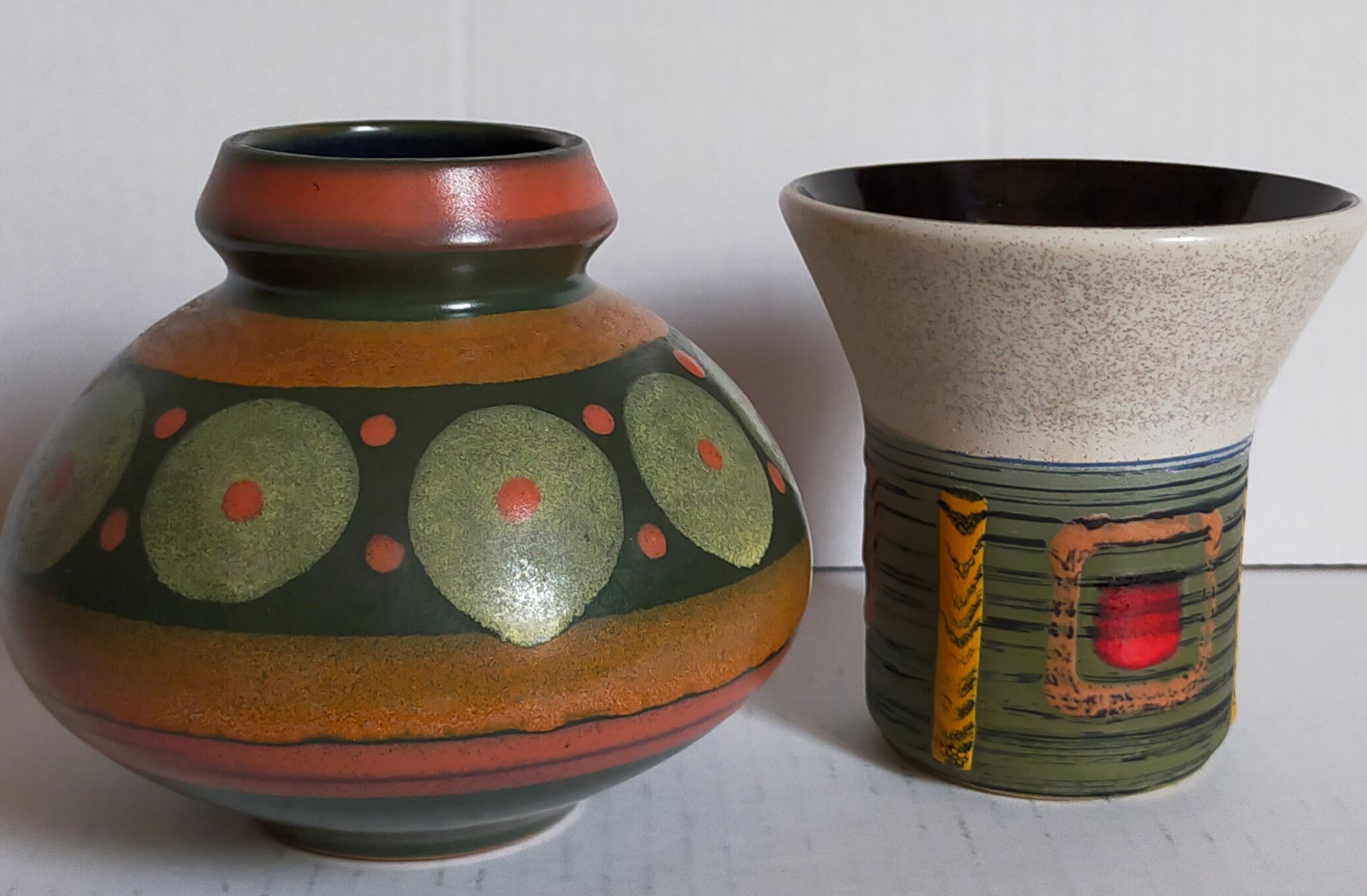 Duo of vases, vintage Scandinavian ceramics