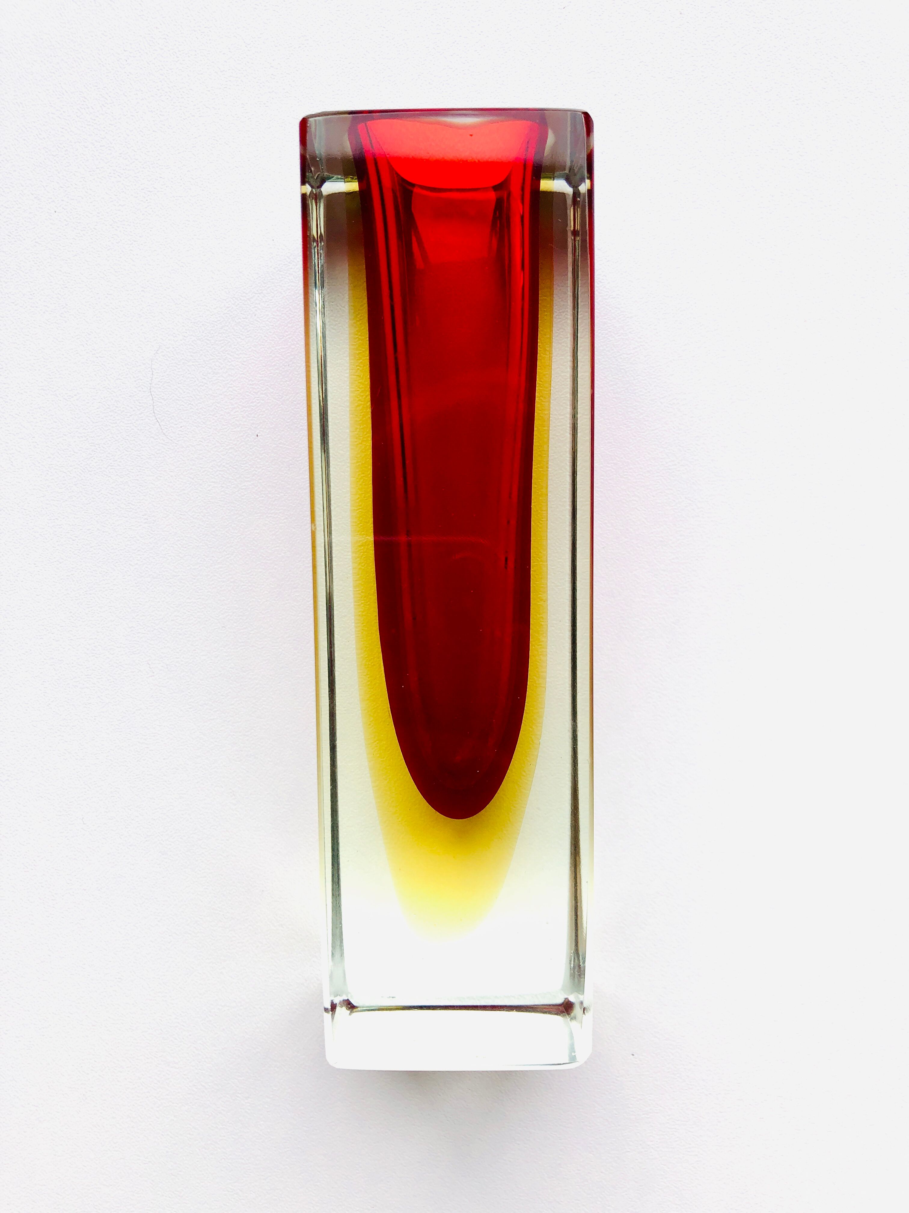 Vase Sommerso Murano design Luigi Mandruzzato, 60s
