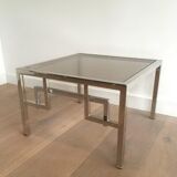 Pair of chrome designer side tables