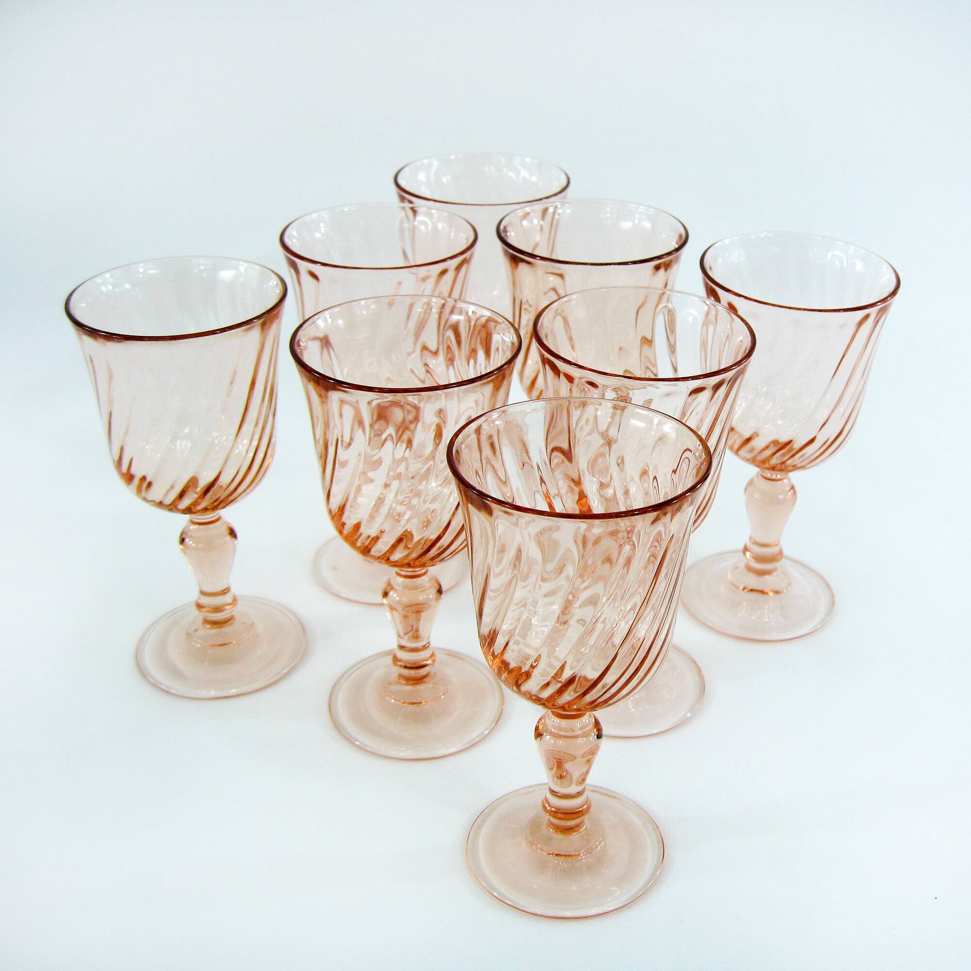 8 verres à pied Rosaline Luminarc Arcoroc - vintage années 80