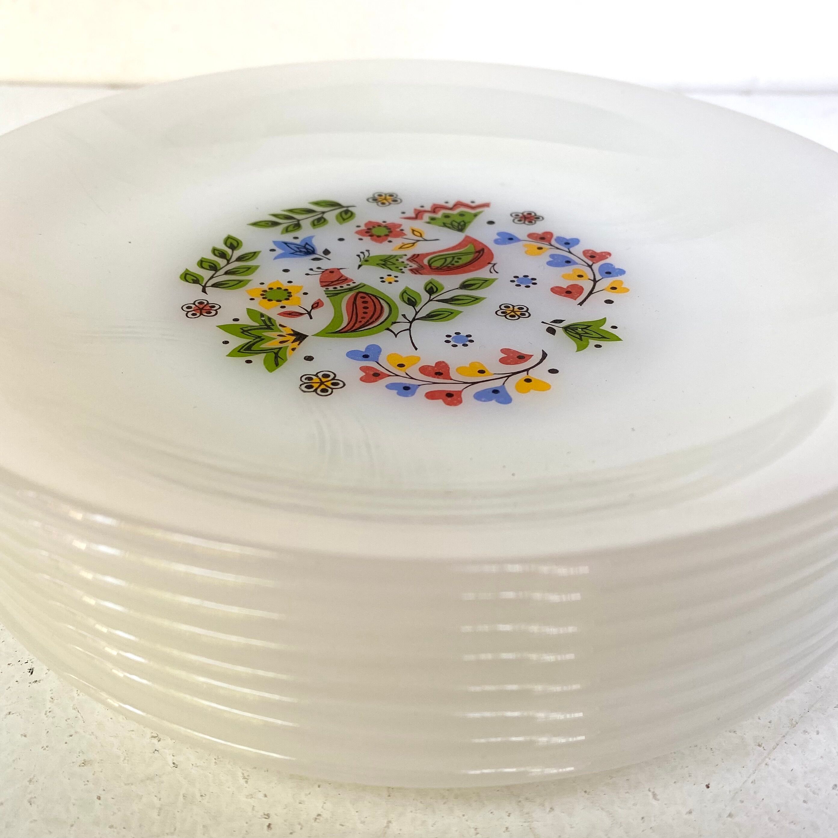 Vintage Arcopal plates Scandinavian décor