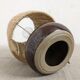 Vintage bedside lamp in enamelled stoneware and jute rope