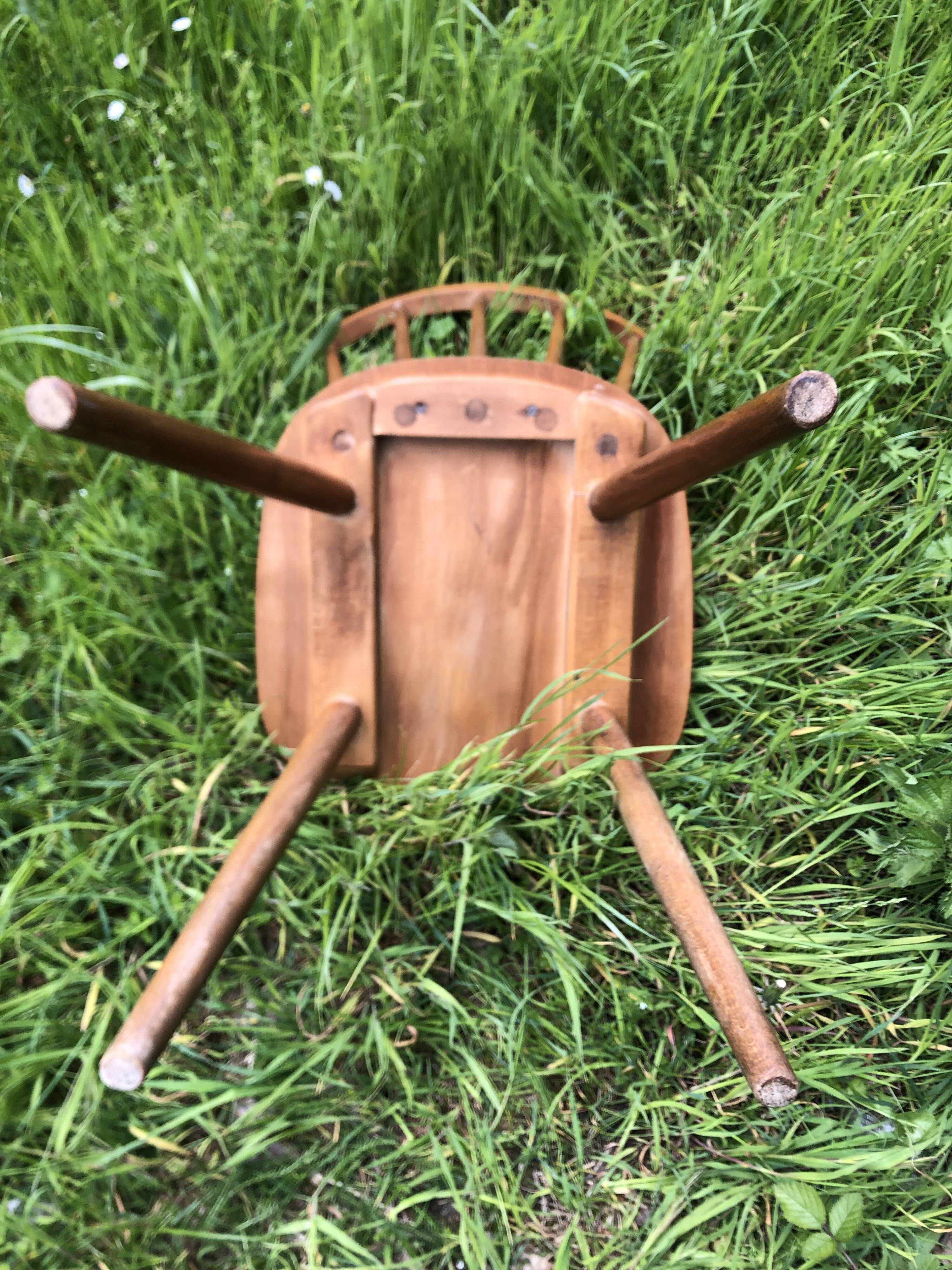 Chaises de bistrot rustique vintage Années 60
