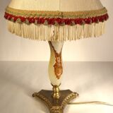 Onyx and fabric table lamp