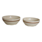 pair of salad bowls, French earthenware, bistro