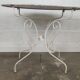 Table de jardin et chaises fer forgé blanc ancien