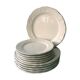 White plates in glazed red earth
