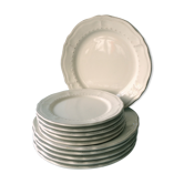 White plates in glazed red earth