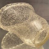 Crystal vase with subtly tinted bubble decoration signed Daum