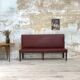 Bistro bench in burgundy leather