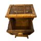 Vintage bamboo side table with drawer from the 20th century.