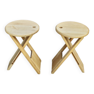 Paire de tabouret vintage pliants