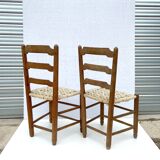 Pair of rustic wooden chairs