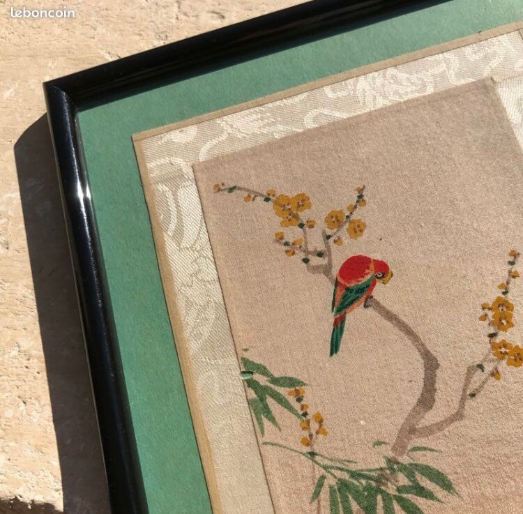 Bird painting on a branch