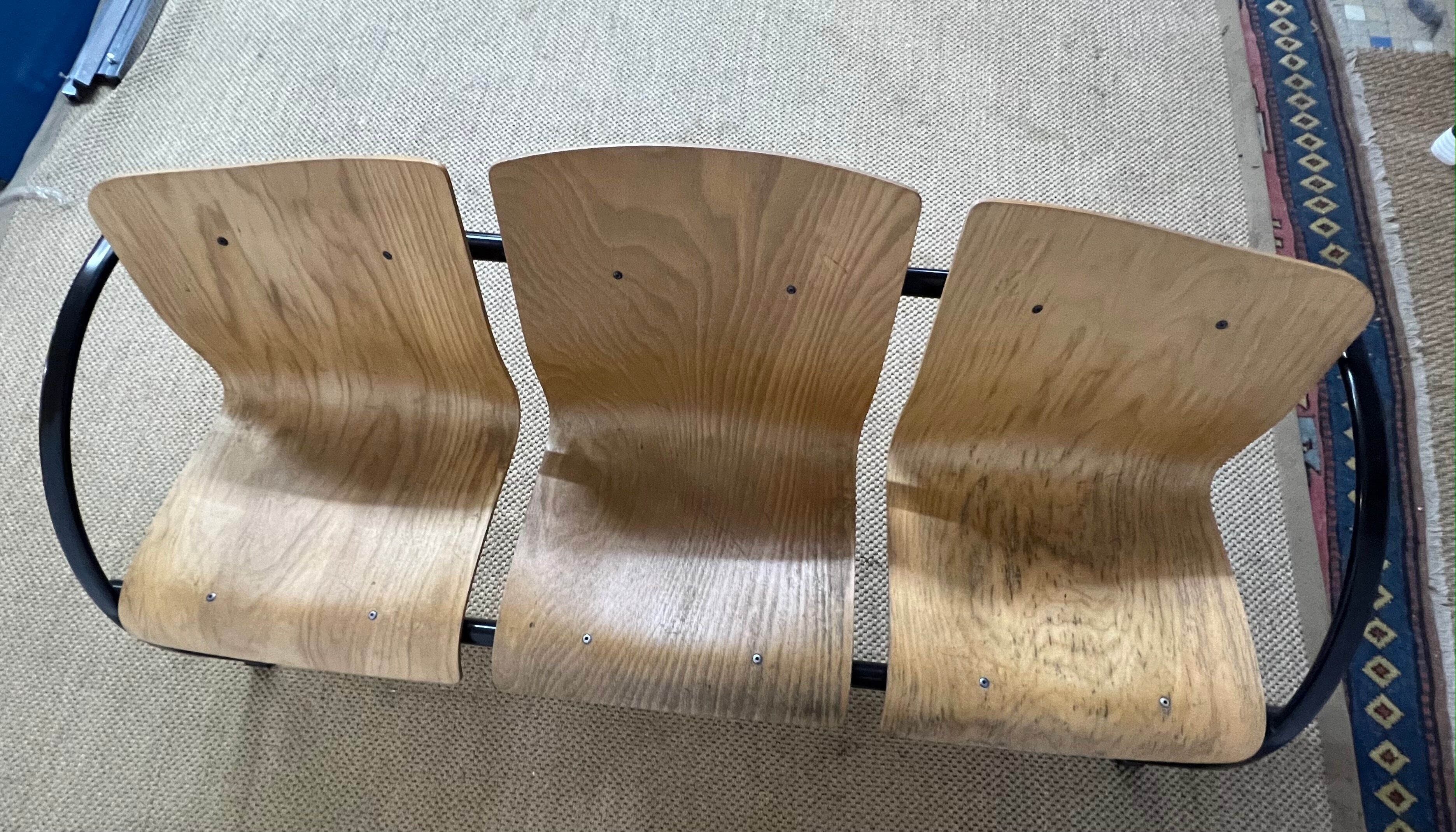 3-seater bench wood and metal