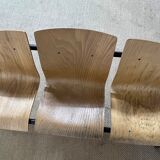 3-seater bench wood and metal