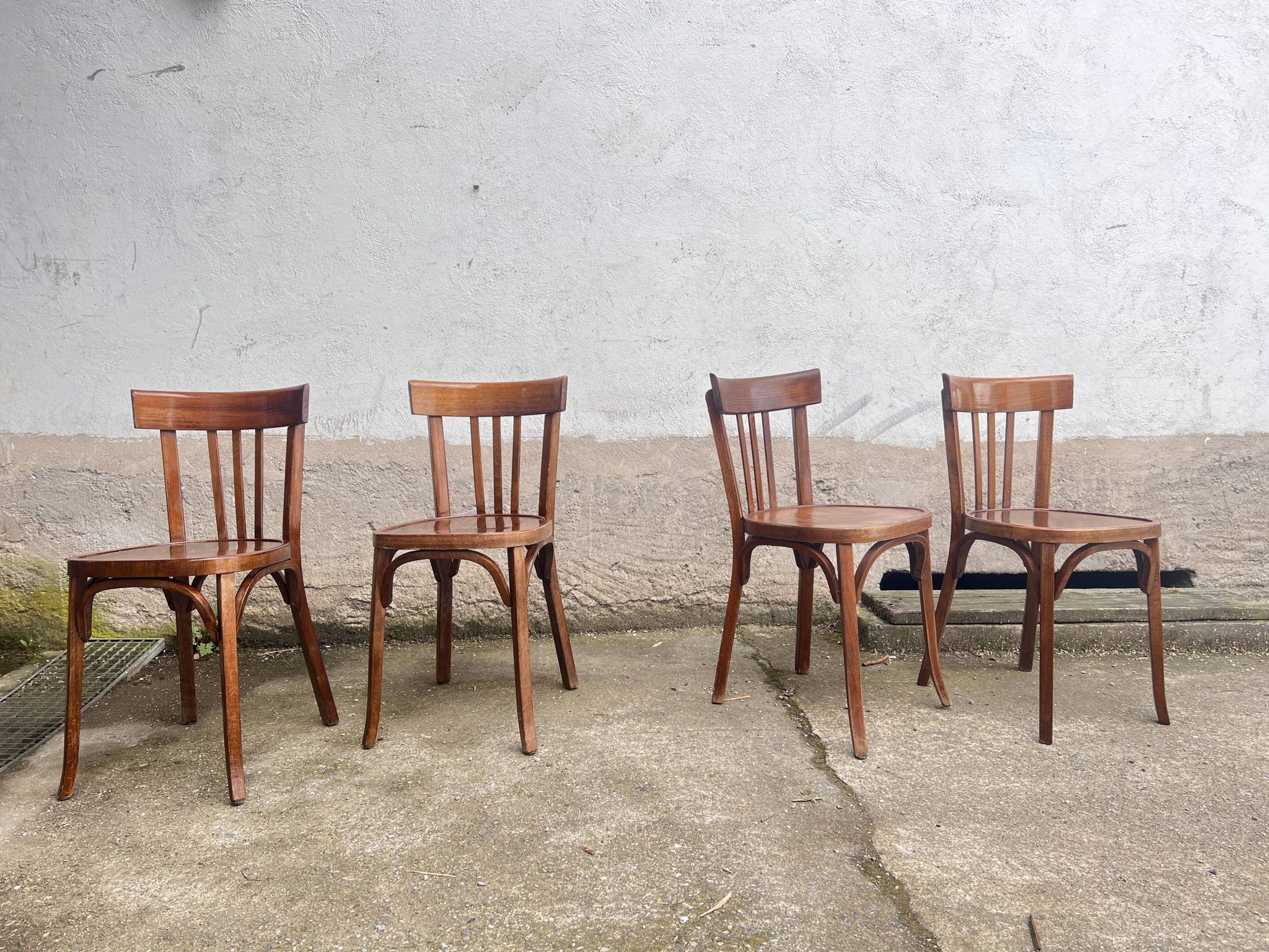 Lot 4 baumann chairs - bistro bar brasserie bohème vintage 1950 old