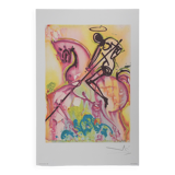 Salvador Dali: Horses, Saint George, signed lithograph