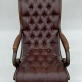 English 1960 english brown leather rocking chair