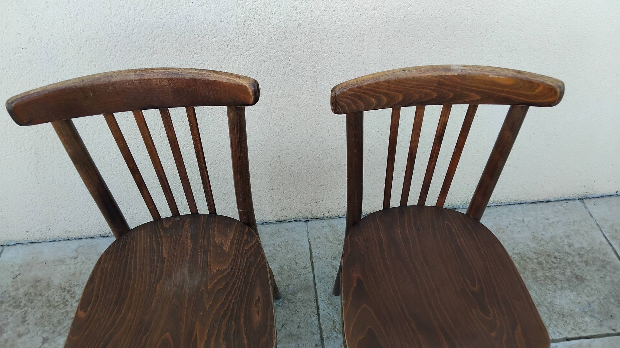 Pair of thonet bistro chairs stamped czechoslovakia vintage