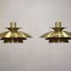 Rare golden pair of Danish design lamps  - great condition.