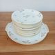 Dessert service, 10 plates and 1 pie dish, in Limoges Porcelain, white and gold