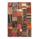 Tapis Kilim fait main contemporain rouge et marron, 165x240 cm