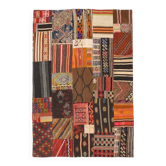 Tapis Kilim fait main contemporain rouge et marron, 165x240 cm