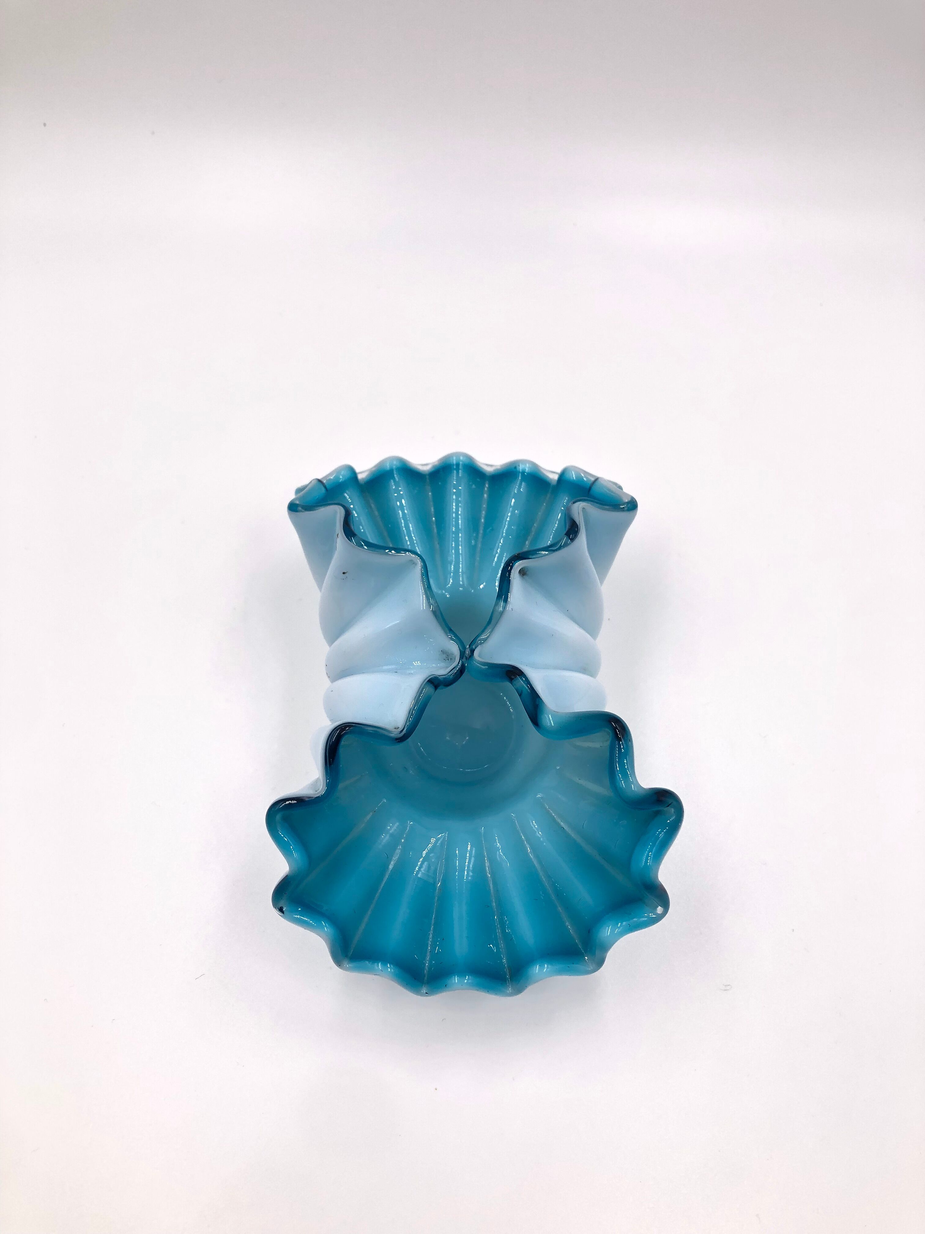 Empty pocket cut opaline turquoise lace vintage