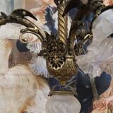 Important gilded bronze chandelier with five lights, Napoléon III period, 19th century.