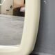 1970s Italian Space Age Cream Plastic Square Wall Mirror