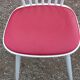 Set of 4 Scandinavian style chairs from the 50s in white lacquered wood and red skaï patties