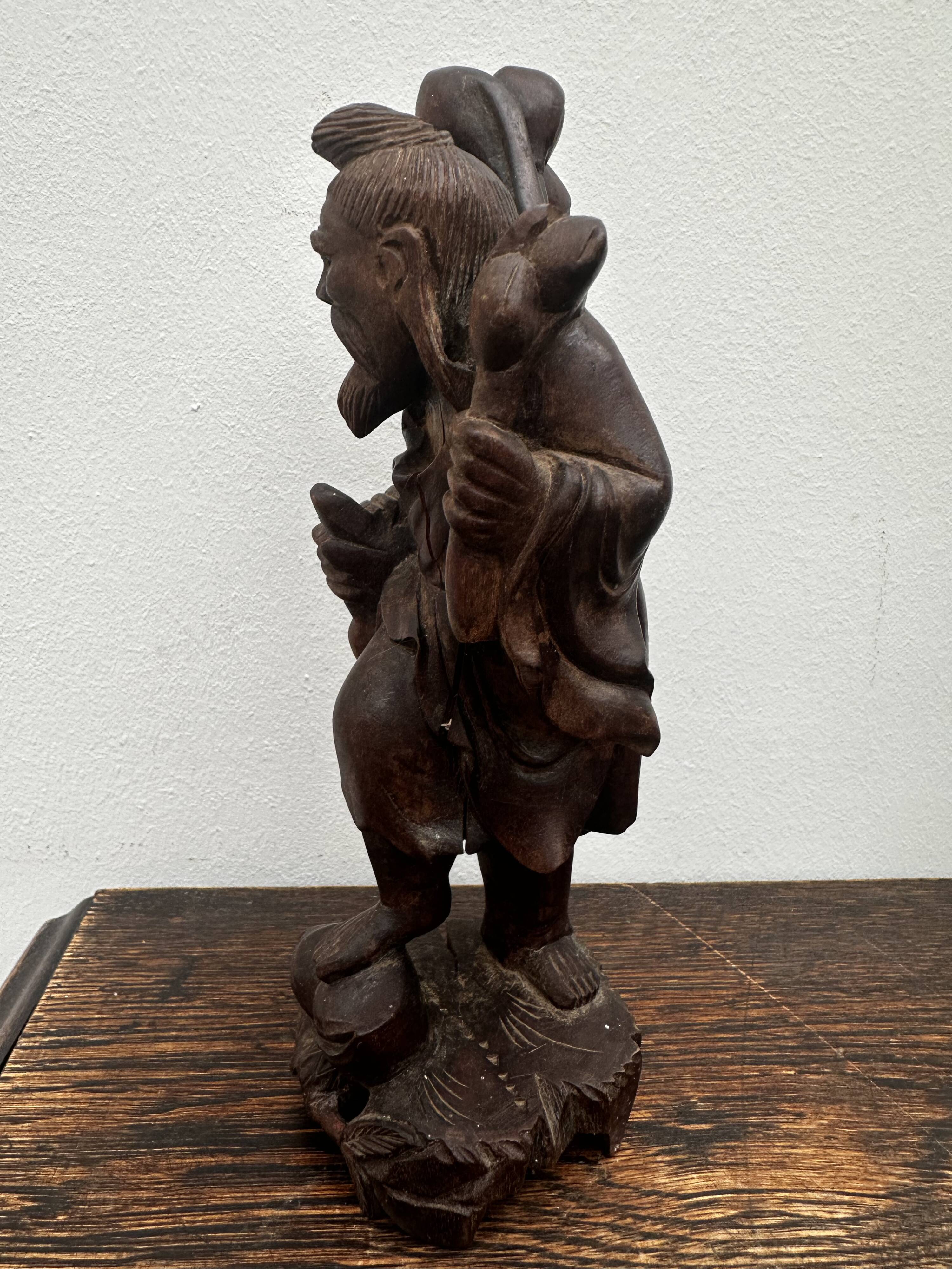 Carved wooden sculpture "Chinese peasant", early 20th century.
