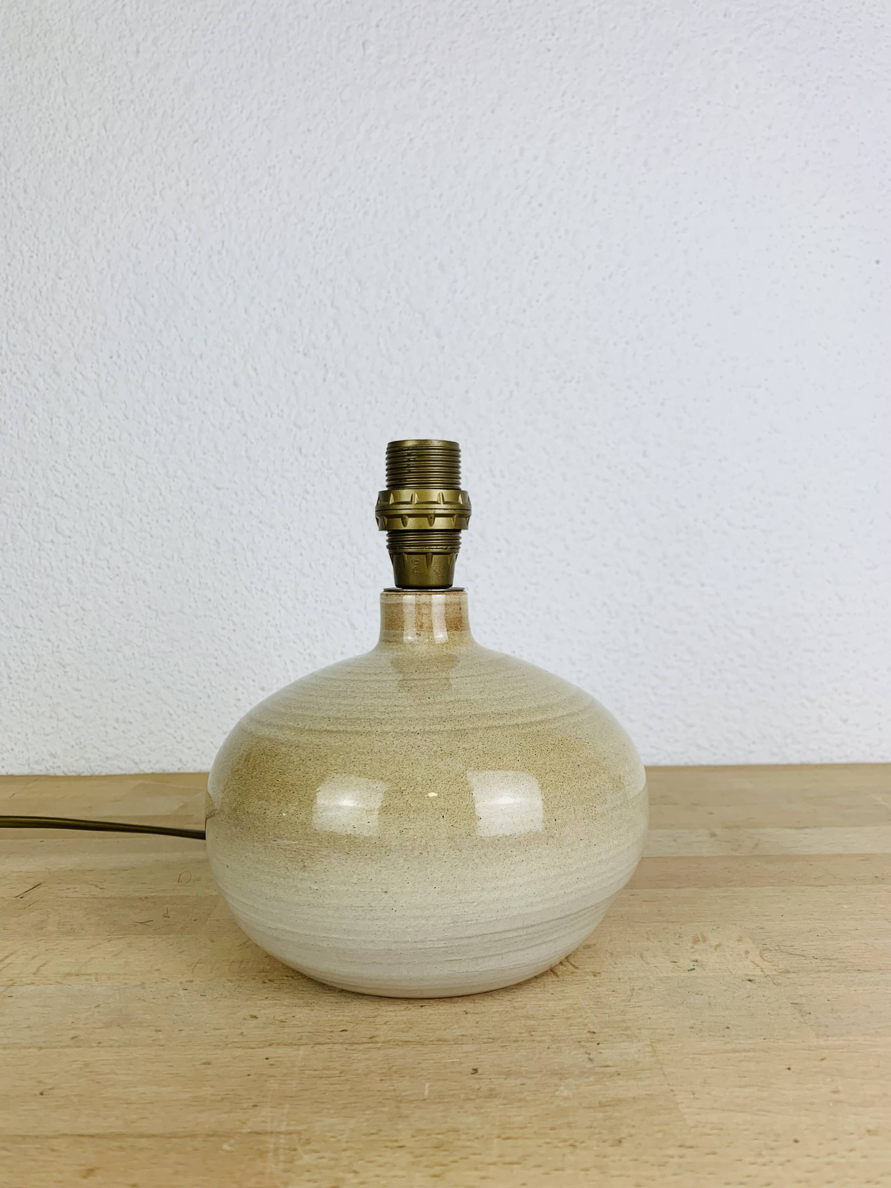 Vintage stoneware ball lamp, ceramic from the 70s