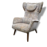 Bergere Chair Scandinavian flesh wingback wing 50 years