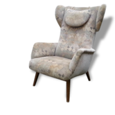Fauteuil Bergere scandinave wing chair wingback années 50