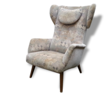 Bergere Chair Scandinavian flesh wingback wing 50 years