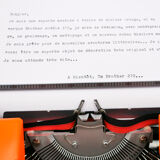Revised orange brother 210 typewriter with new ribbon